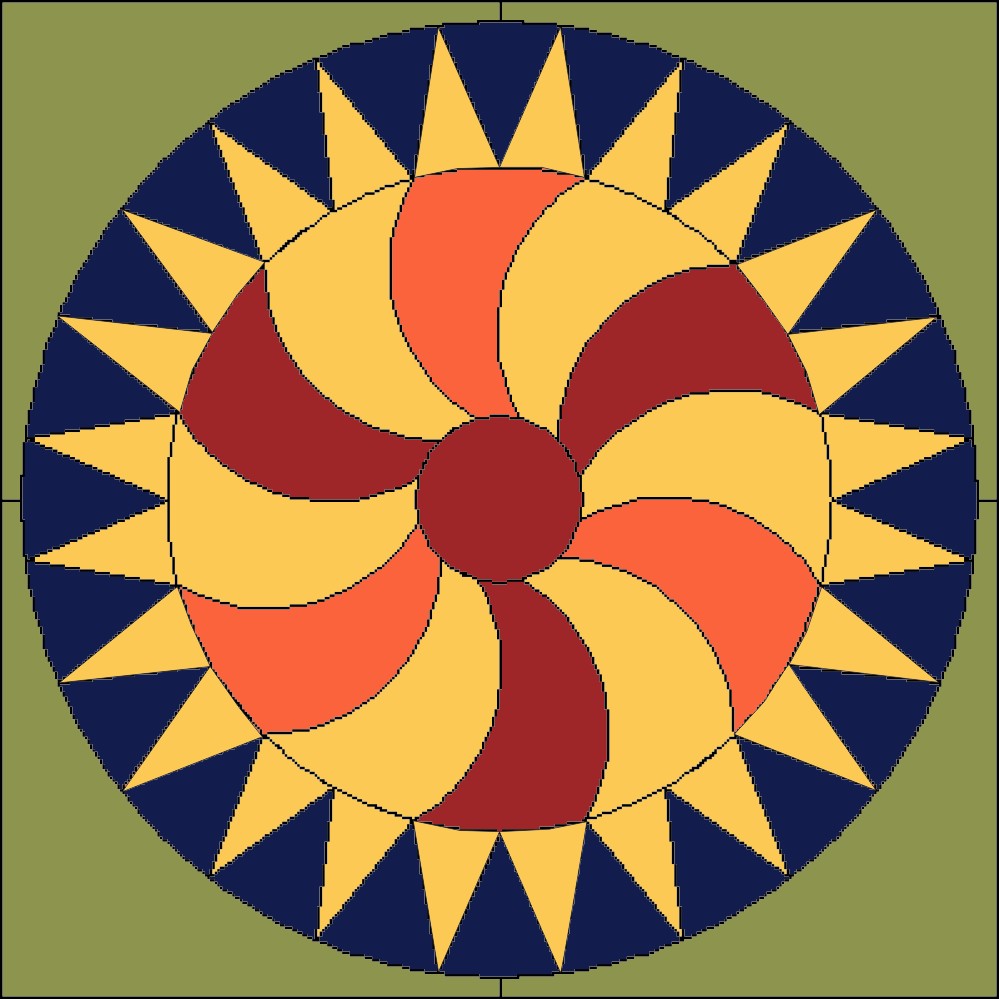 image of quilt block called The Circle Saw